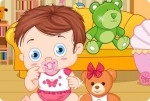Spiel Baby mit Teddybaer