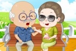 Spiel Opa und Oma im Park